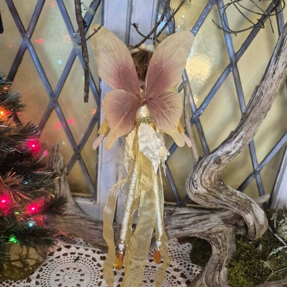 Vintage Gold & Yellow Fairy Ornament - Picture 10 of 16